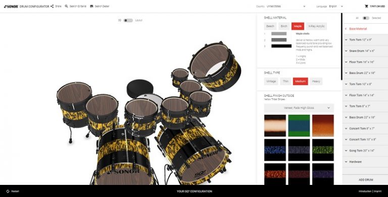Sonor Introduces Revolutionary 3D Configurator For SQ² Drum System