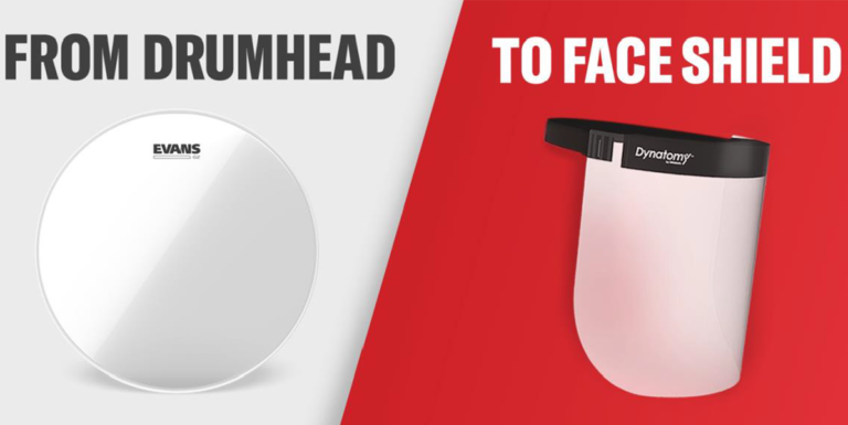D’Addario Engineers Discover Way to Turn Drumheads into Face Shields