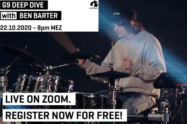 GEWA Drum Workstation G9 online Deep Dive with G9 artist Ben Barter on Zoom